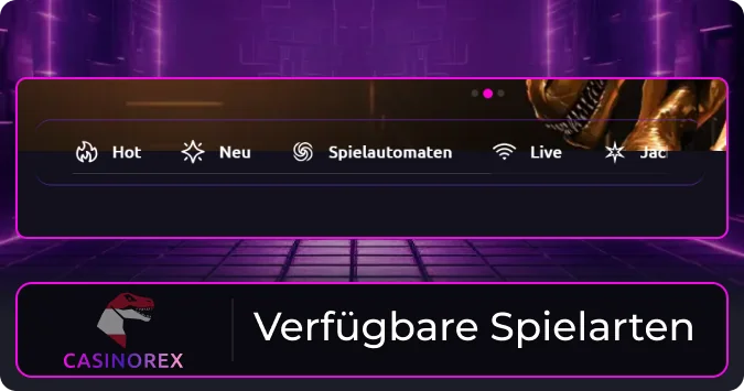 Welche Spiele gibt es bei CasinoRex?