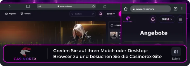 Besuchen Sie Casinorex auf Ihrem Handy oder Computer