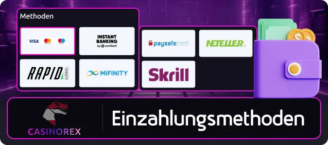 Einzahlungsmethoden bei Casinorex
