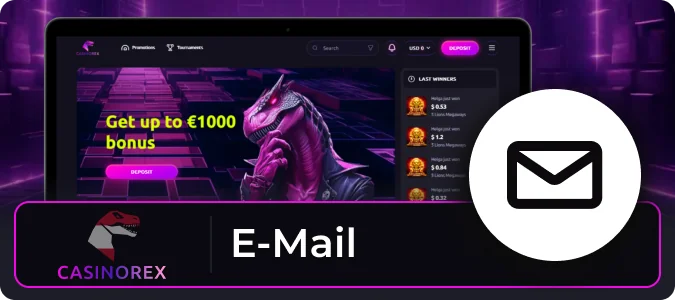 Senden Sie eine E-Mail an das Casinorex-Supportteam