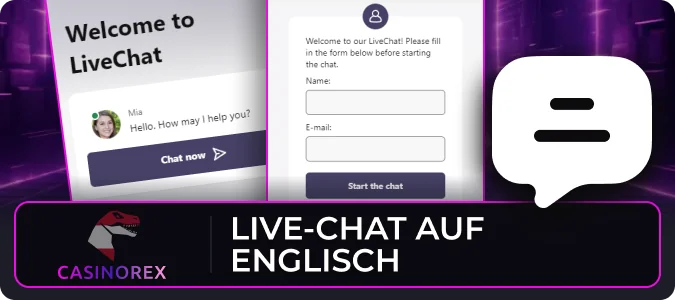 Live-Chat mit der Casinorex-Unterstützung