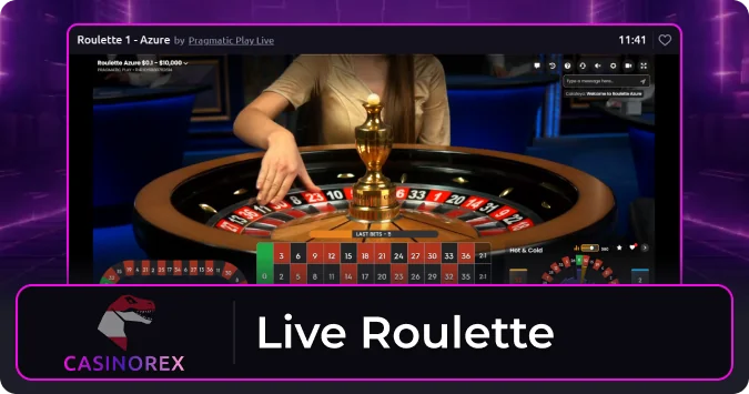 Live-Roulette ist auf der Casinorex-Website verfügbar