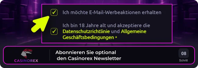 Wenn Sie möchten, abonnieren Sie den Casinorex-Newsletter