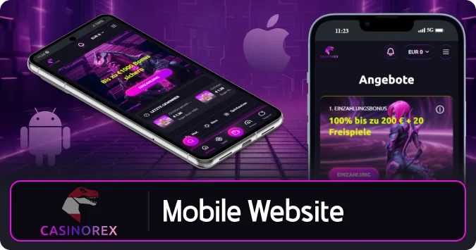 Casinorex Kasino Mobile Webseite