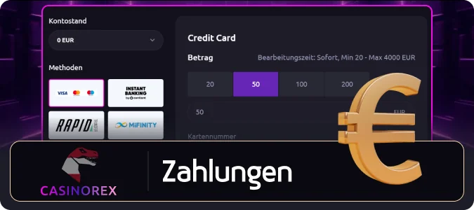 Casinorex Zahlungen Seite